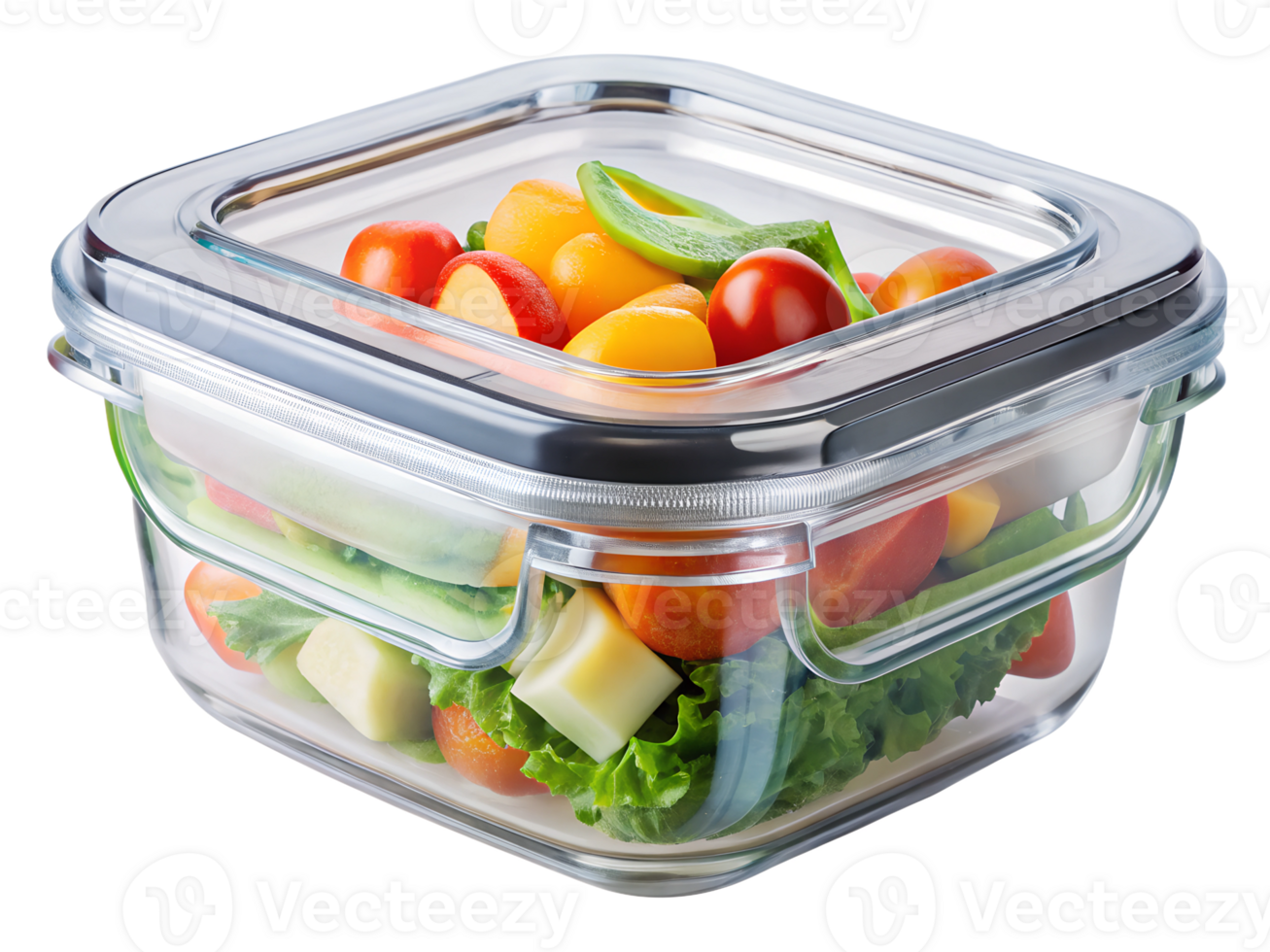Fresh produce in a glass container png