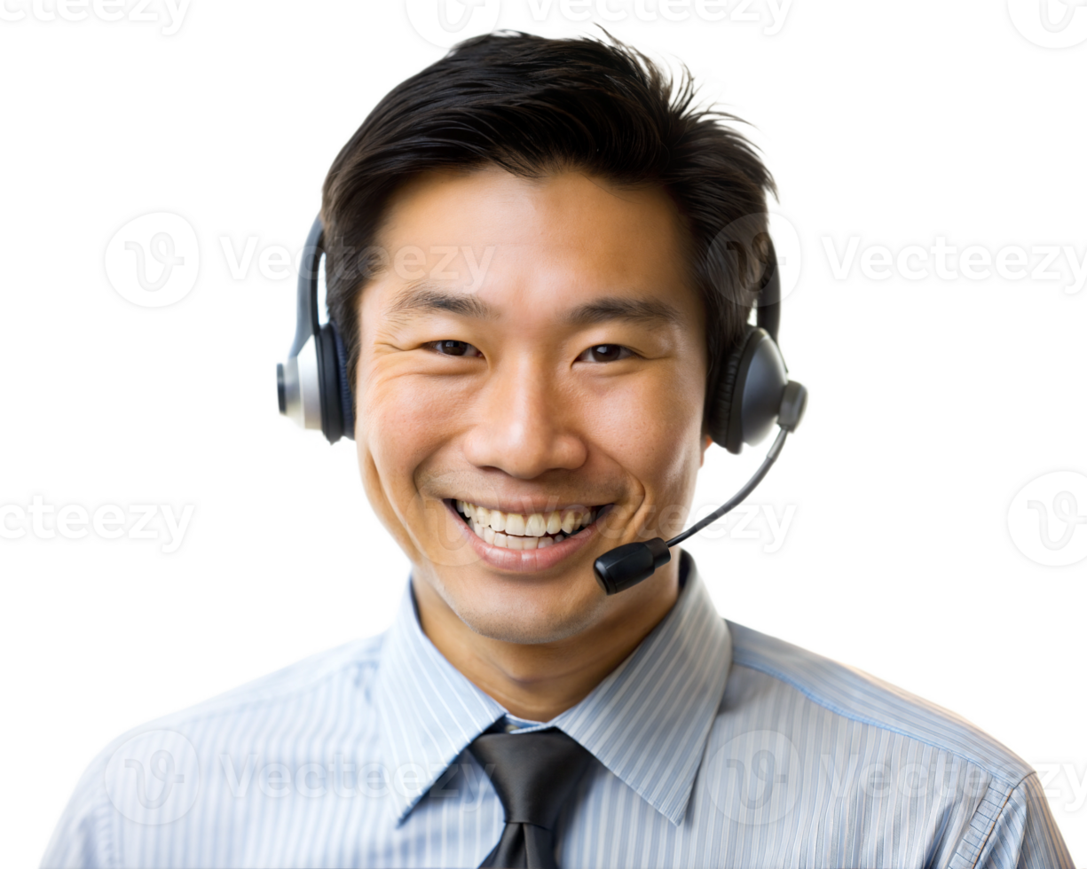 Helpful agent aiding customers kindly png