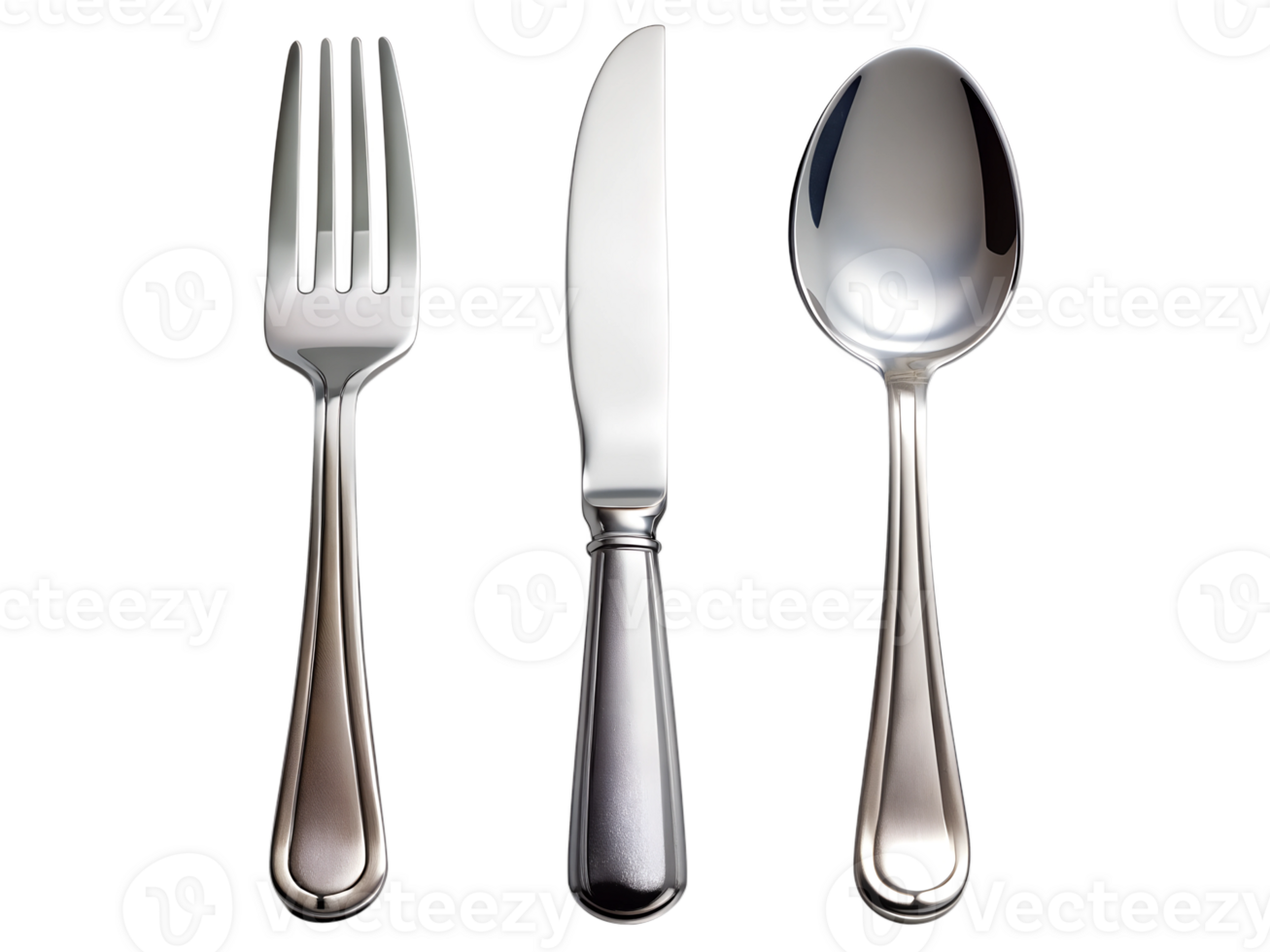 Dining utensils set on white background png