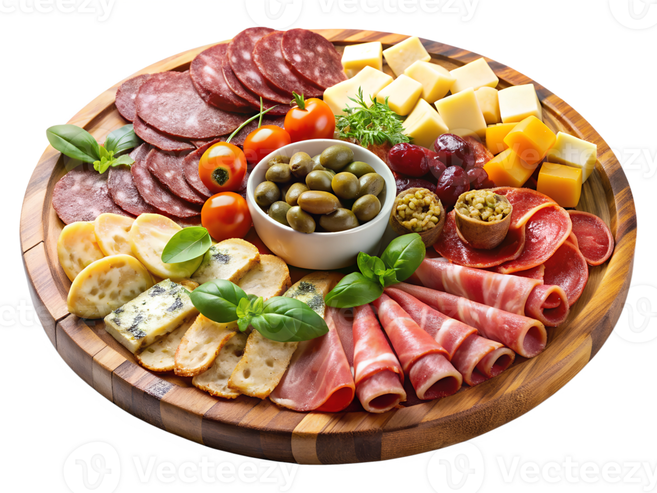 Savory charcuterie board with meats and cheeses png