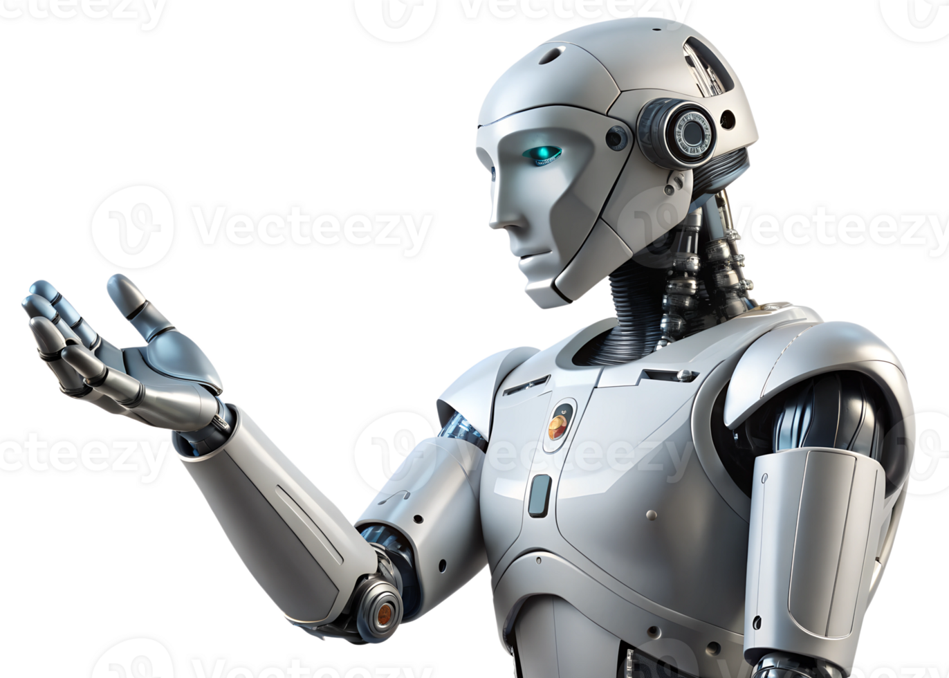 Futuristic robot with advanced interaction png
