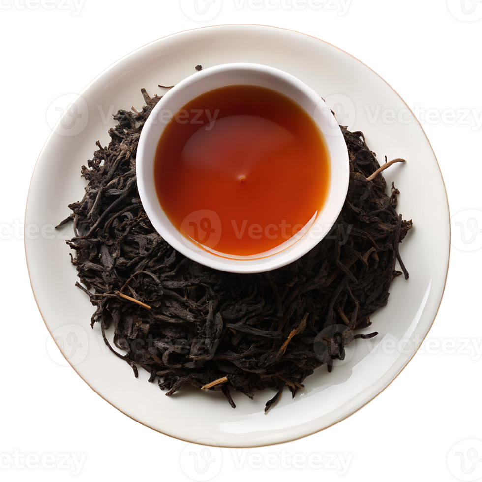 Aromatic black tea in a small cup png