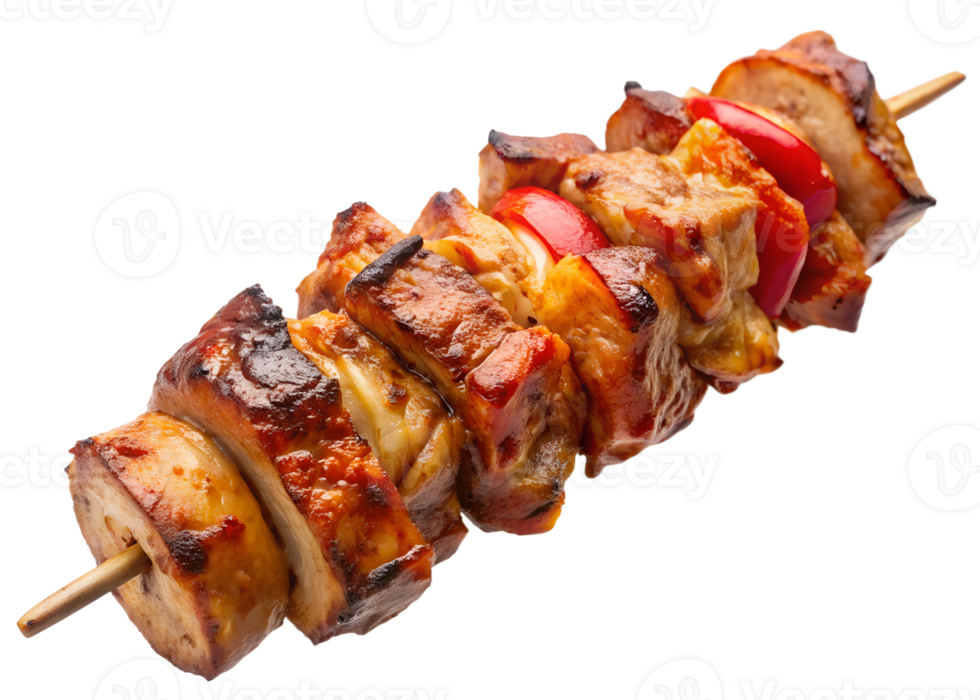 Chicken skewers with peppers onion png