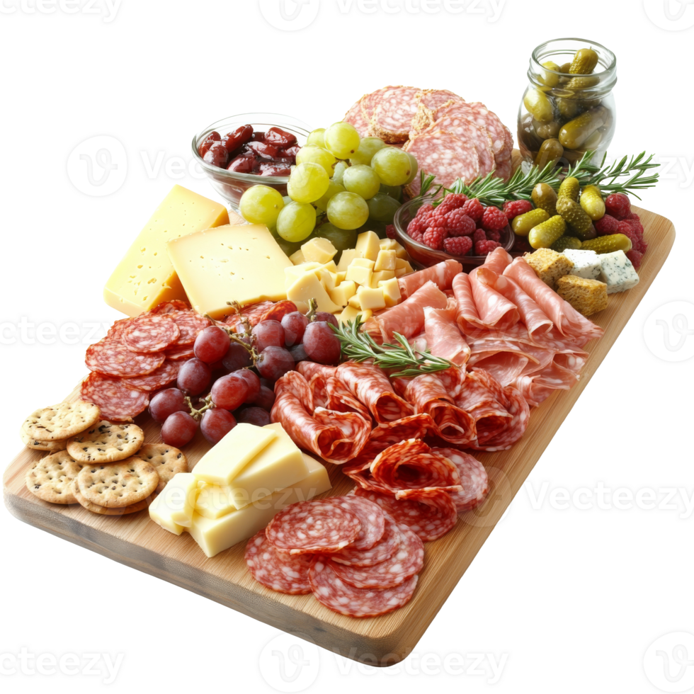 Tasty charcuterie with meats and cheeses png