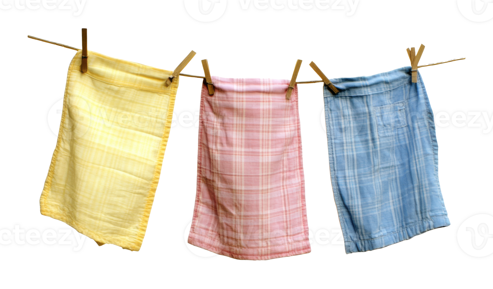 Bright towels drying in the sun png
