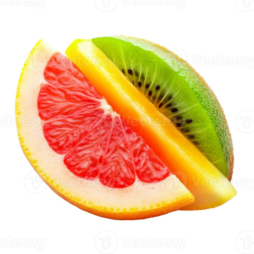 Colorful fruit slices arranged in vibrant display png