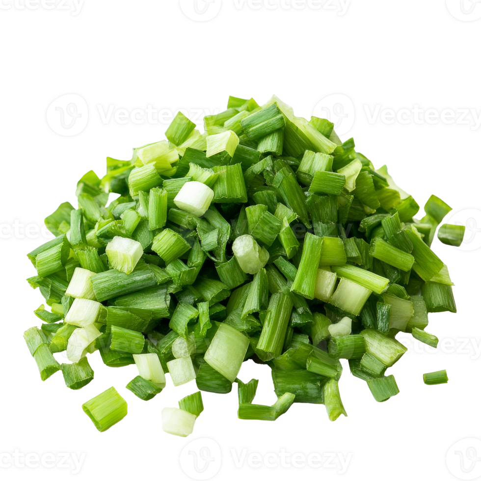 Freshly chopped green onions prepared for cooking png