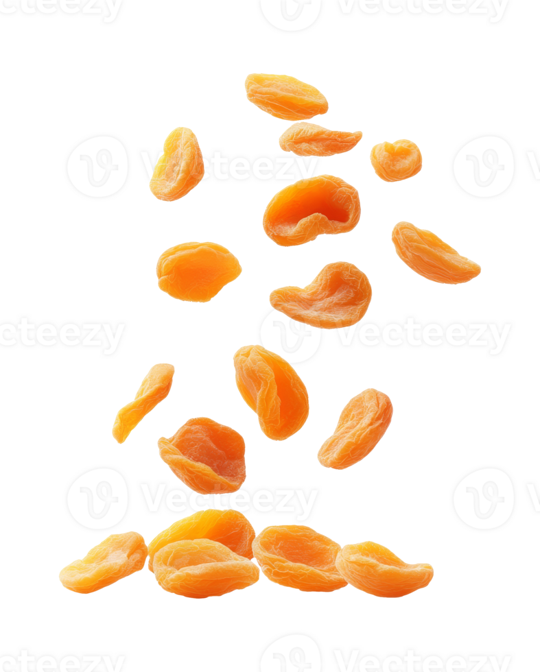Apricots in air on white backdrop png