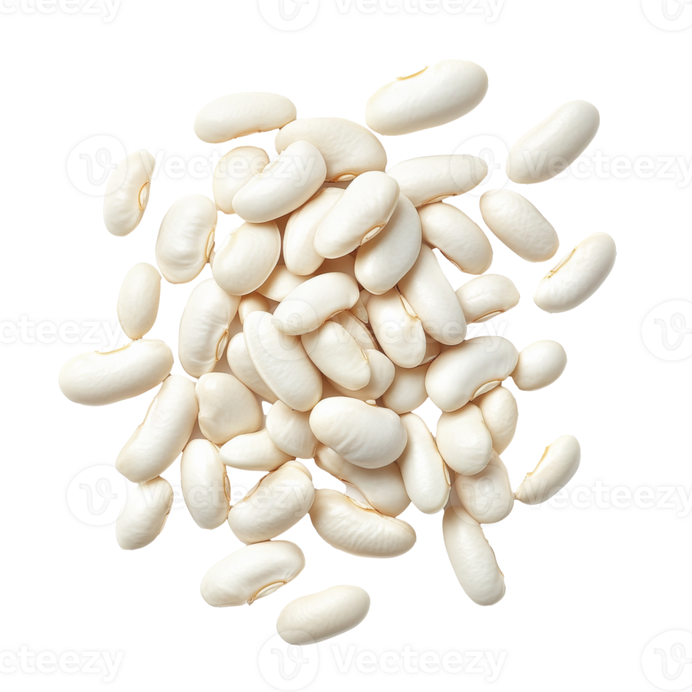 White kidney beans scattered on a clean surface png