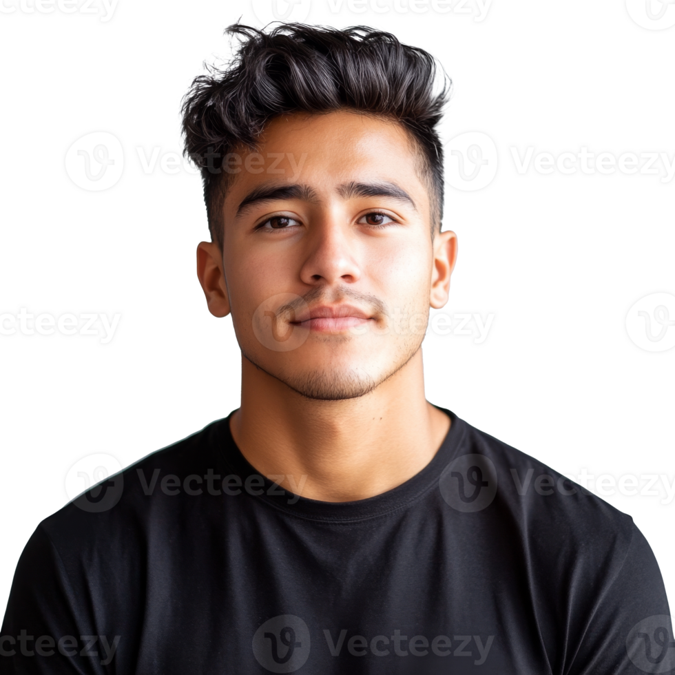 Confident young man in a plain tee png