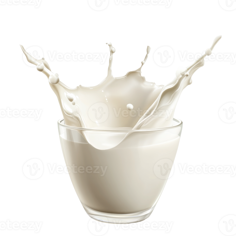 Milk splashes from a dynamic bowl png