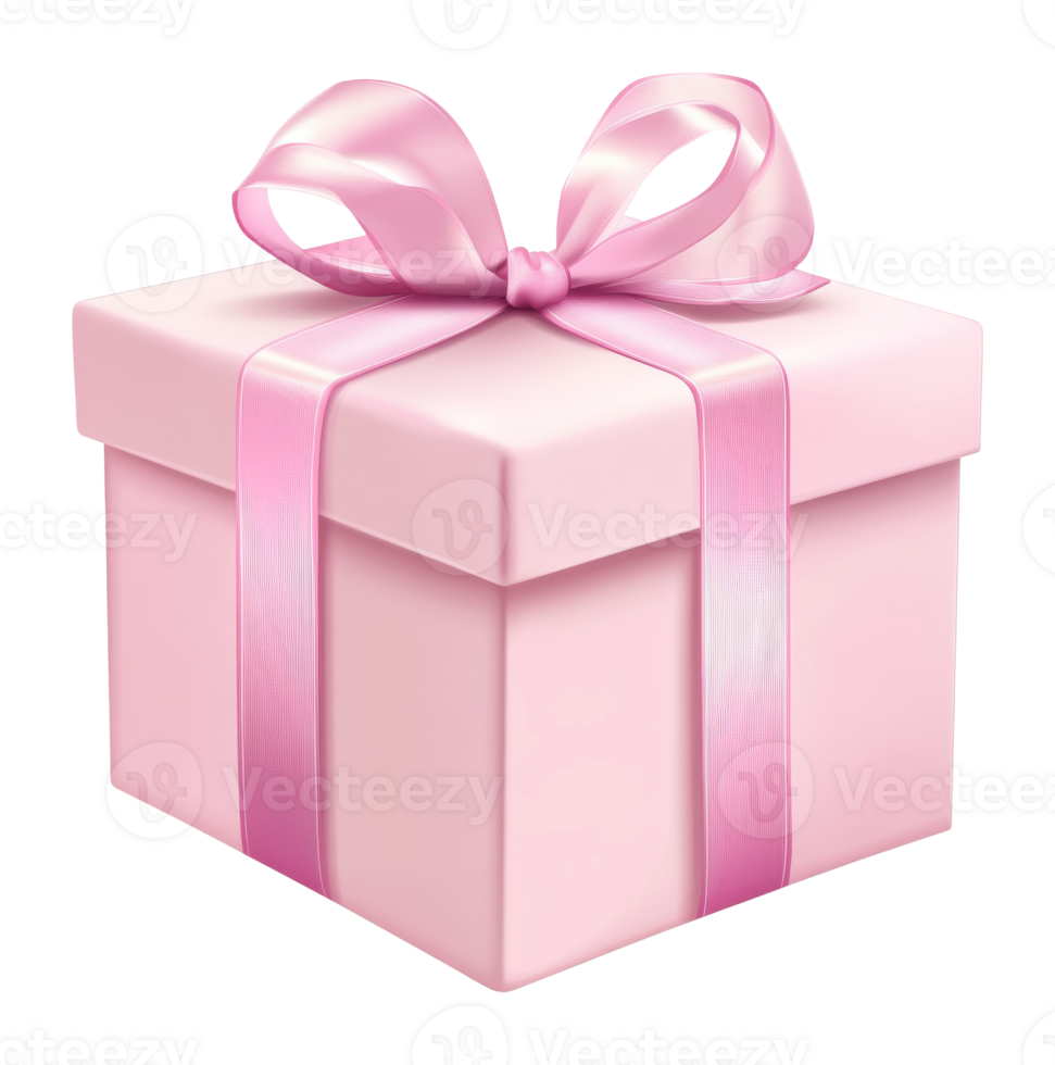 A beautifully wrapped pink gift box with ribbon png