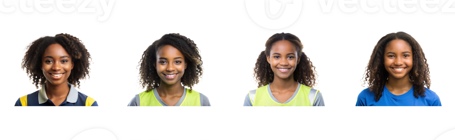 Girl with curly hair in sports gear png
