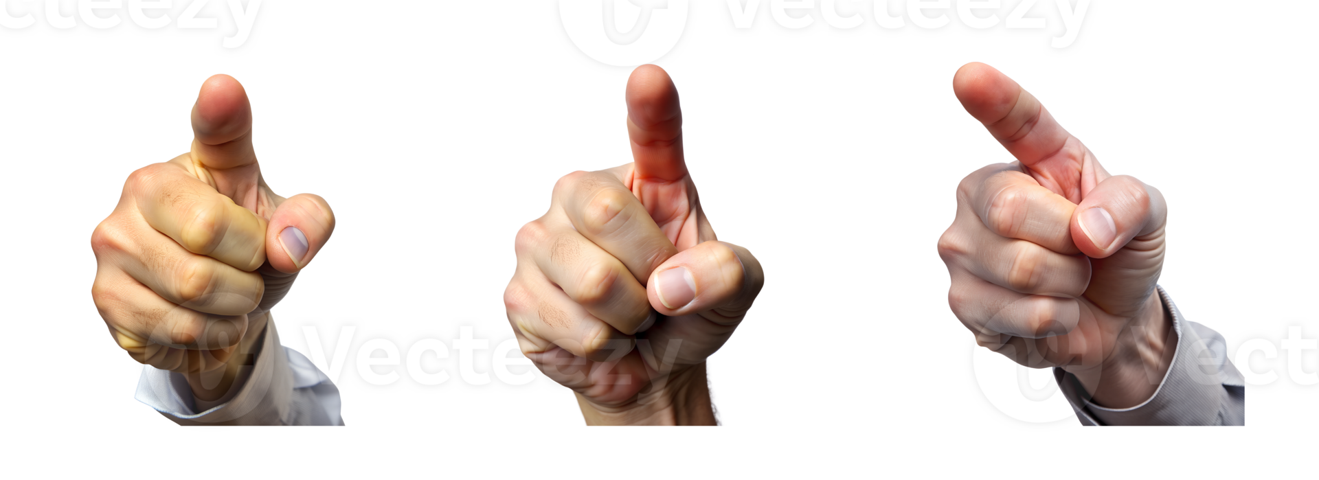 Hands pointing in three different directions png