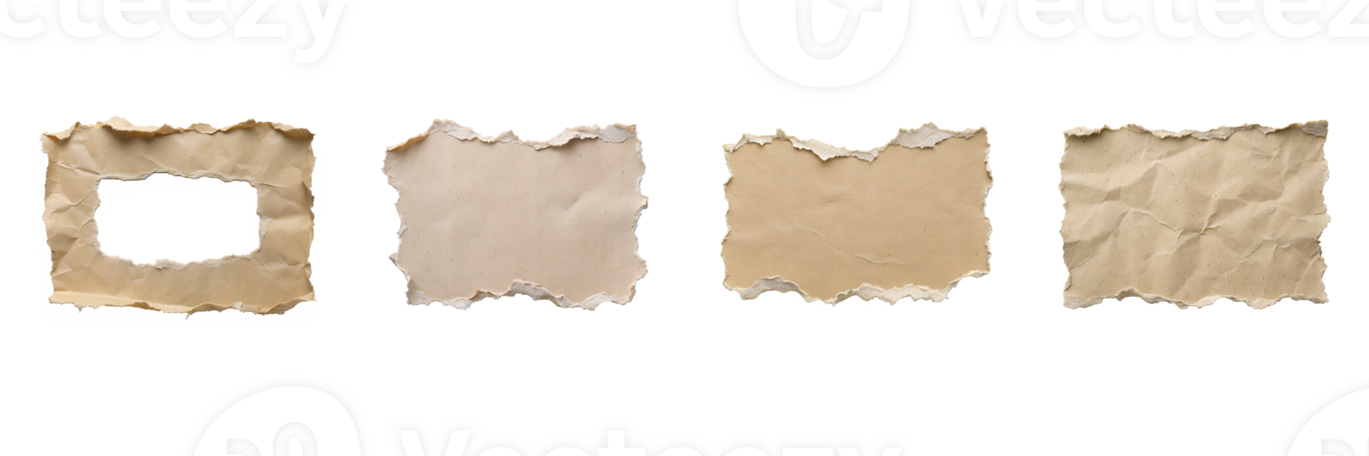 Torn textured paper on white png