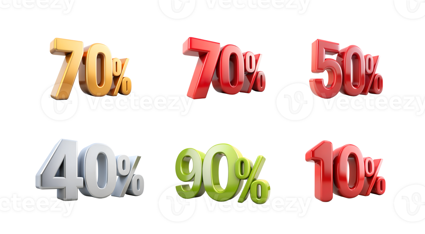 Colorful discount percentage numbers png