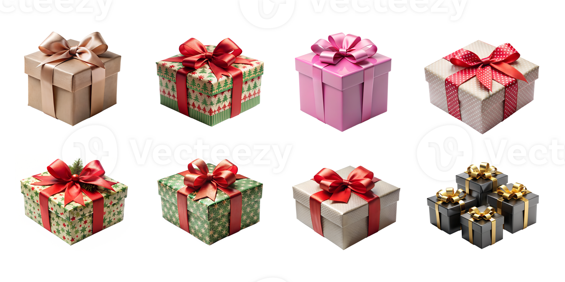 Brightly displayed gift boxes png