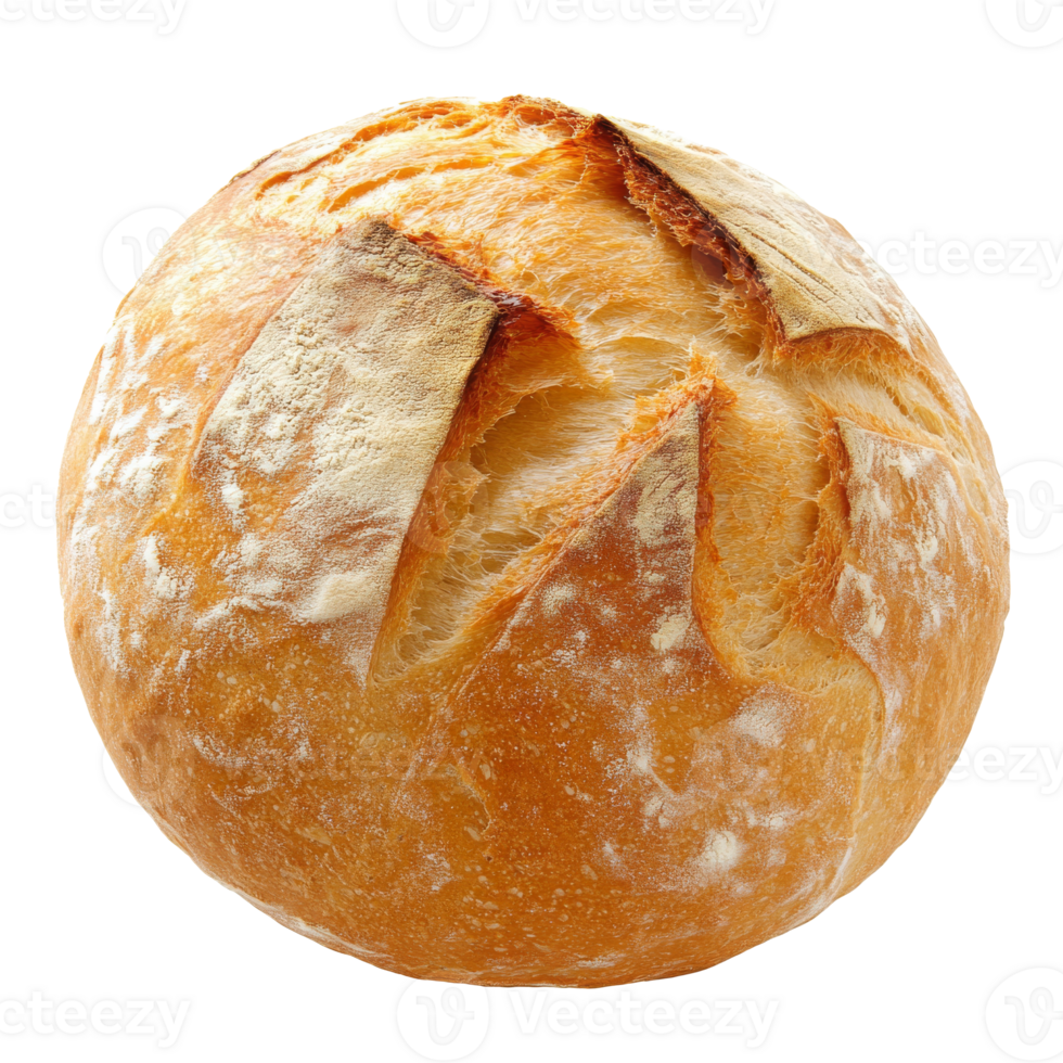 Freshly baked round loaf of artisan bread png