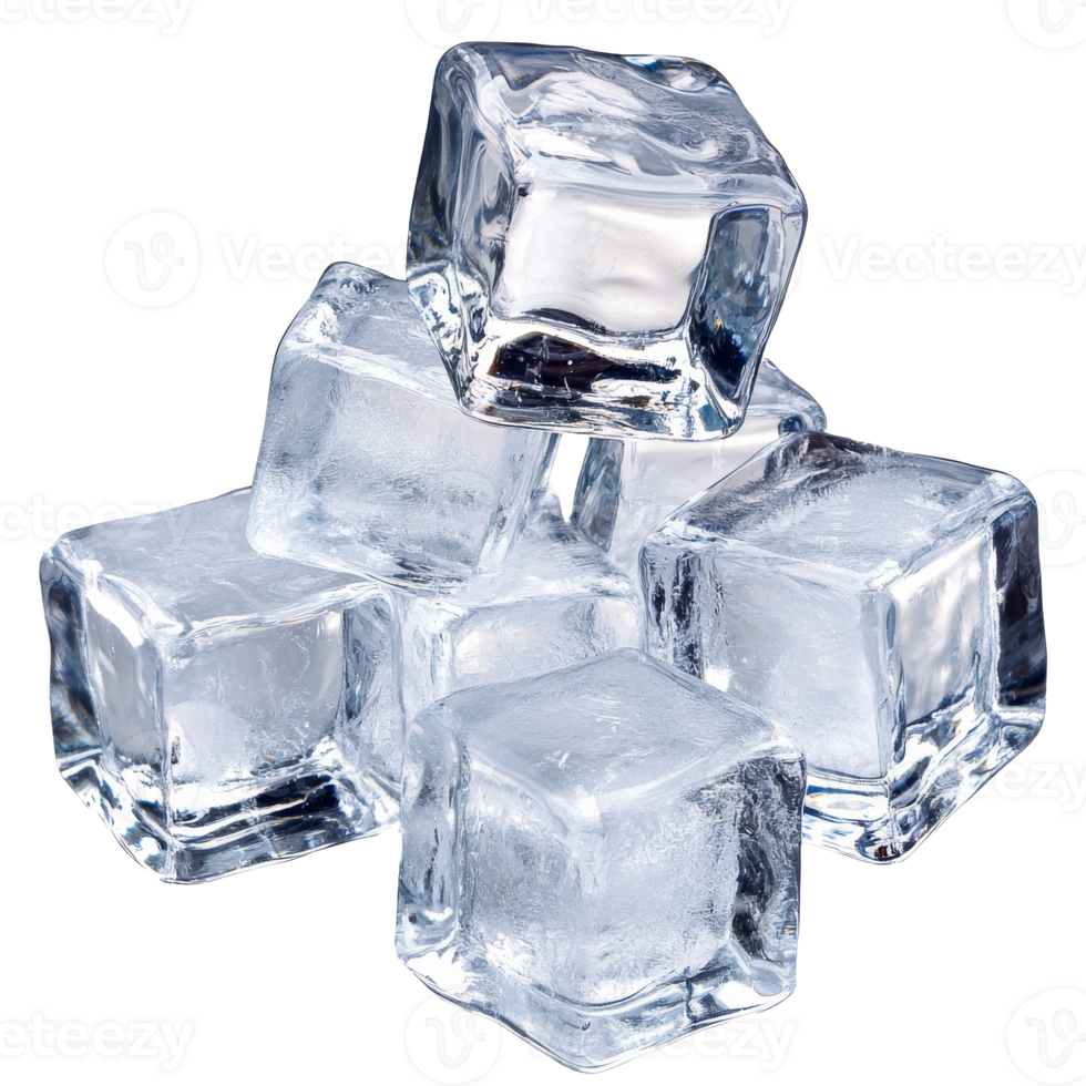 Ice cubes stacked neatly for refreshing drinks png