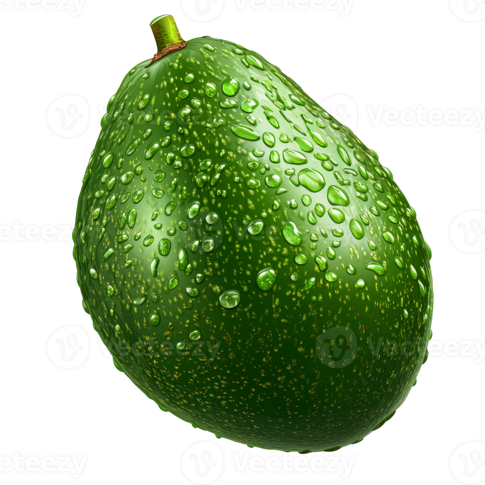 Freshly washed avocado with droplets of water png