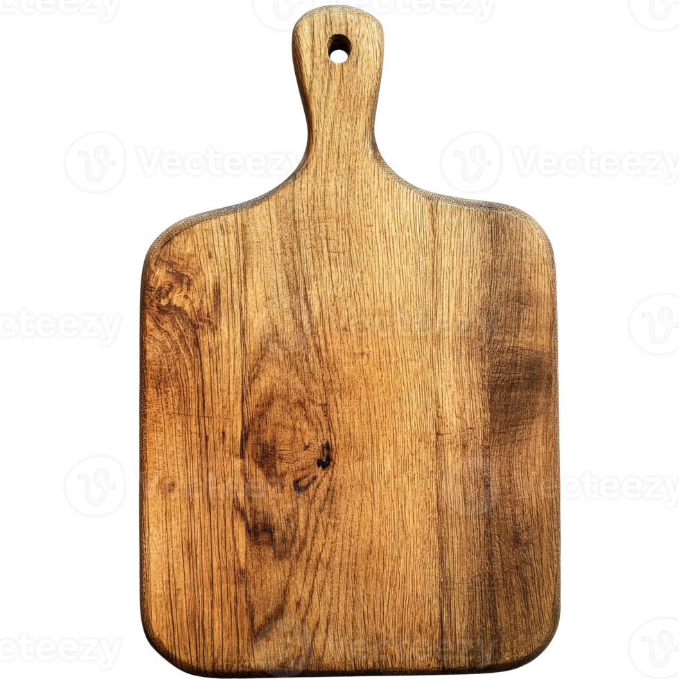 Wooden cutting board with handle for kitchen use png