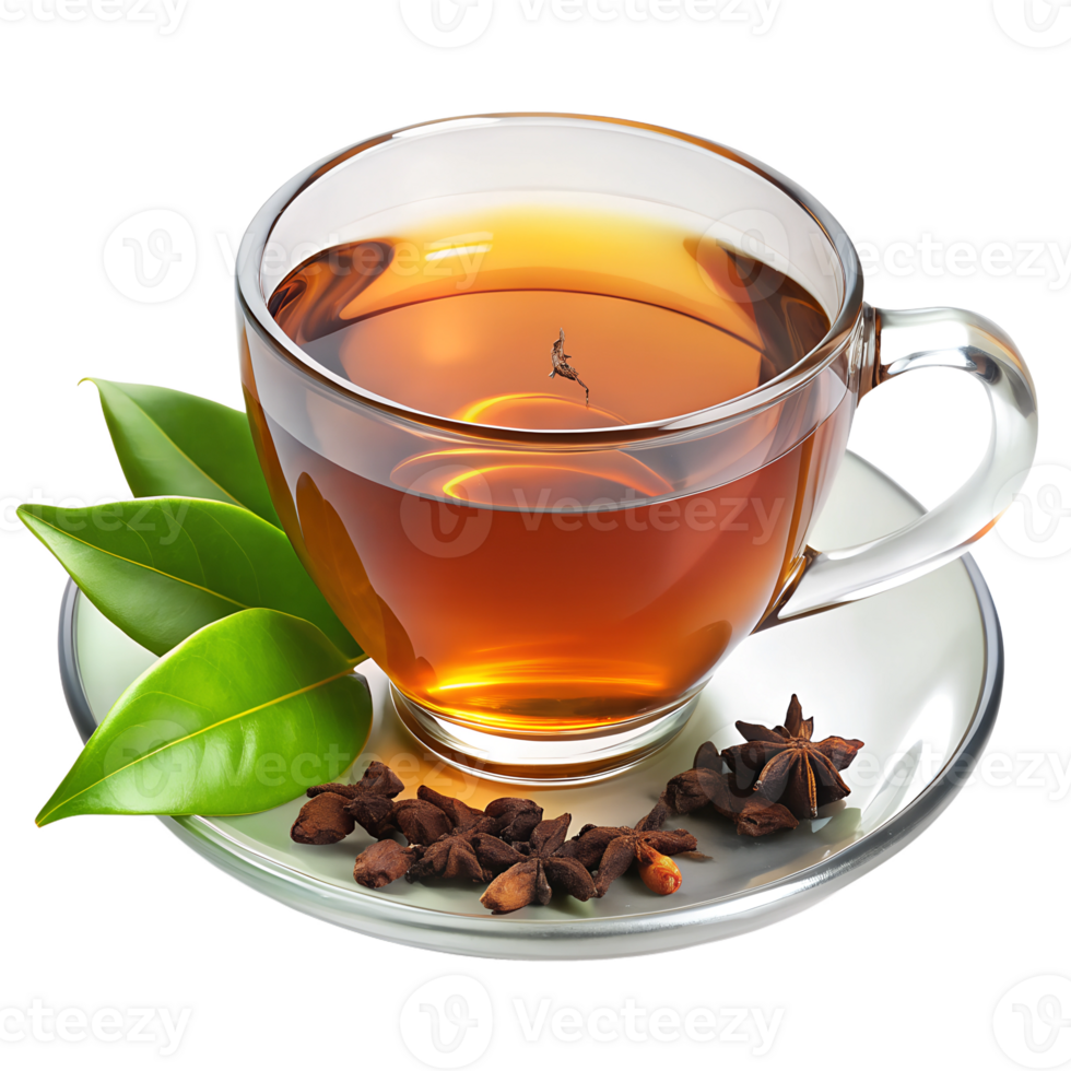 A refreshing cup of tea with spices and leaves png