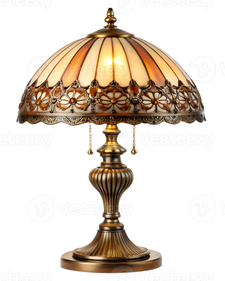 Intricate stained glass table lamp png