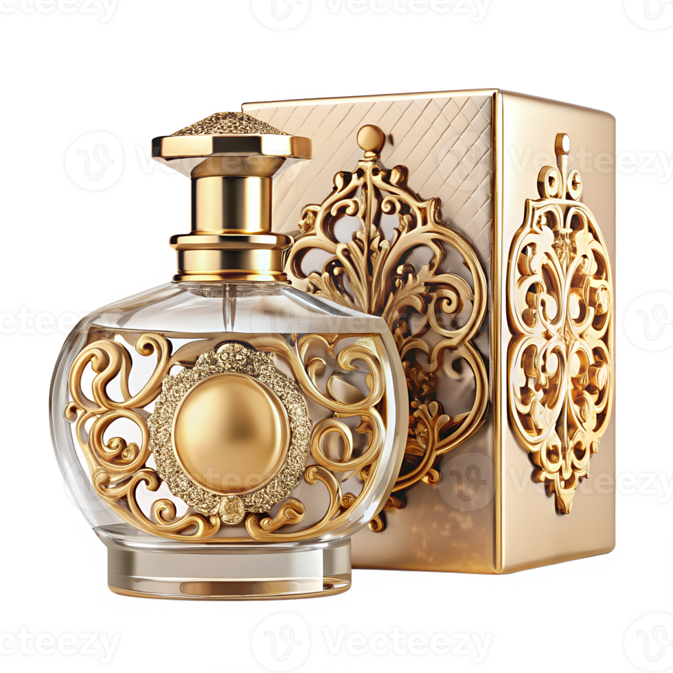 Elegant antique perfume bottle png