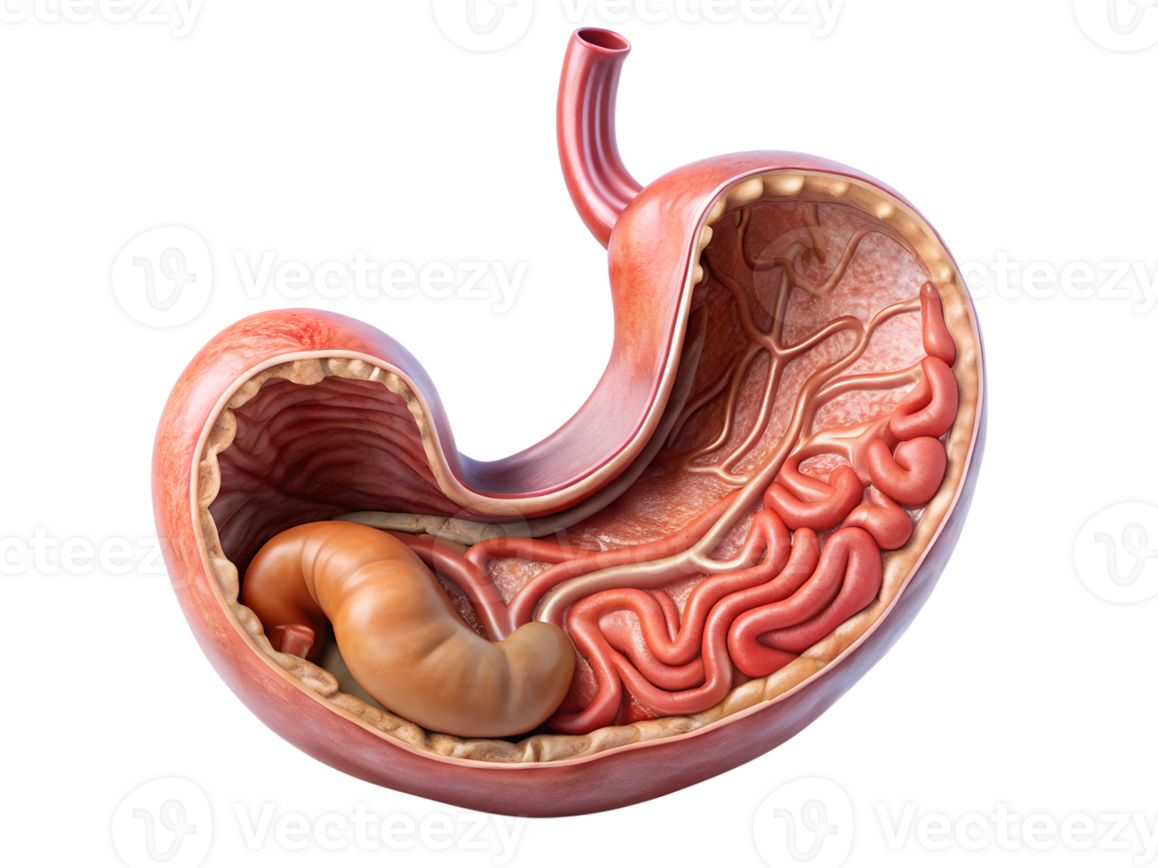 Anatomical model of the human digestive png
