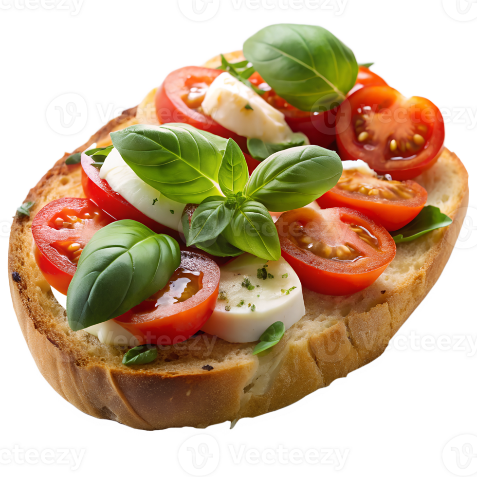 Tomato and mozzarella open faced sandwich png