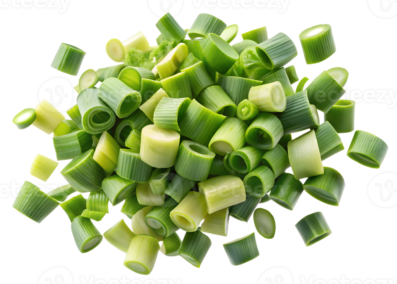 Fresh green onions chopped and ready for cooking png