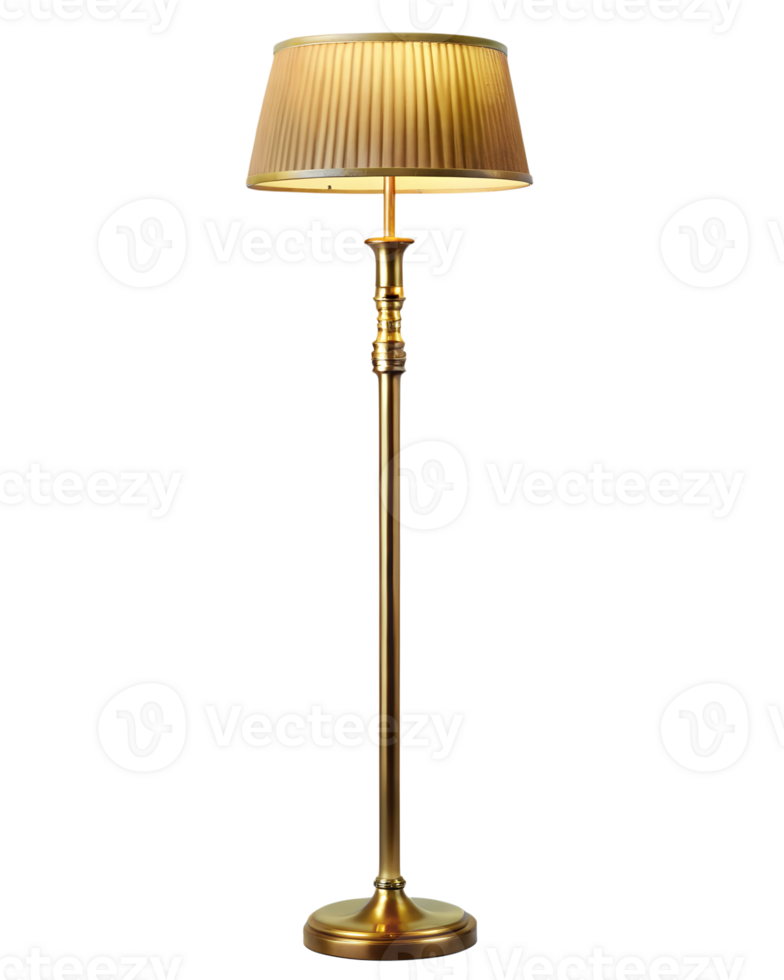 Elegant floor lamp with a classic design in gold png