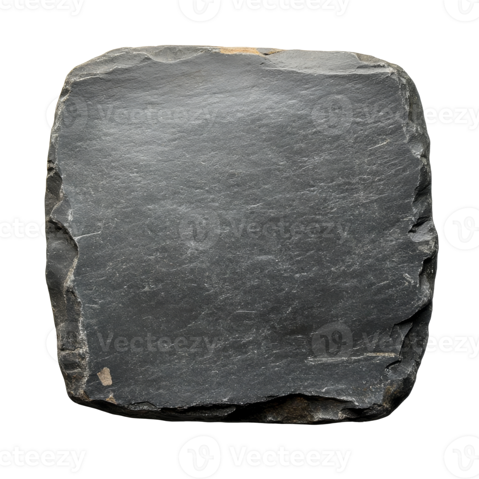 Flat rectangular slate stone with textured edges png