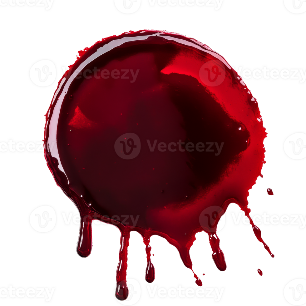 Vivid red liquid dripping in a circular pattern png
