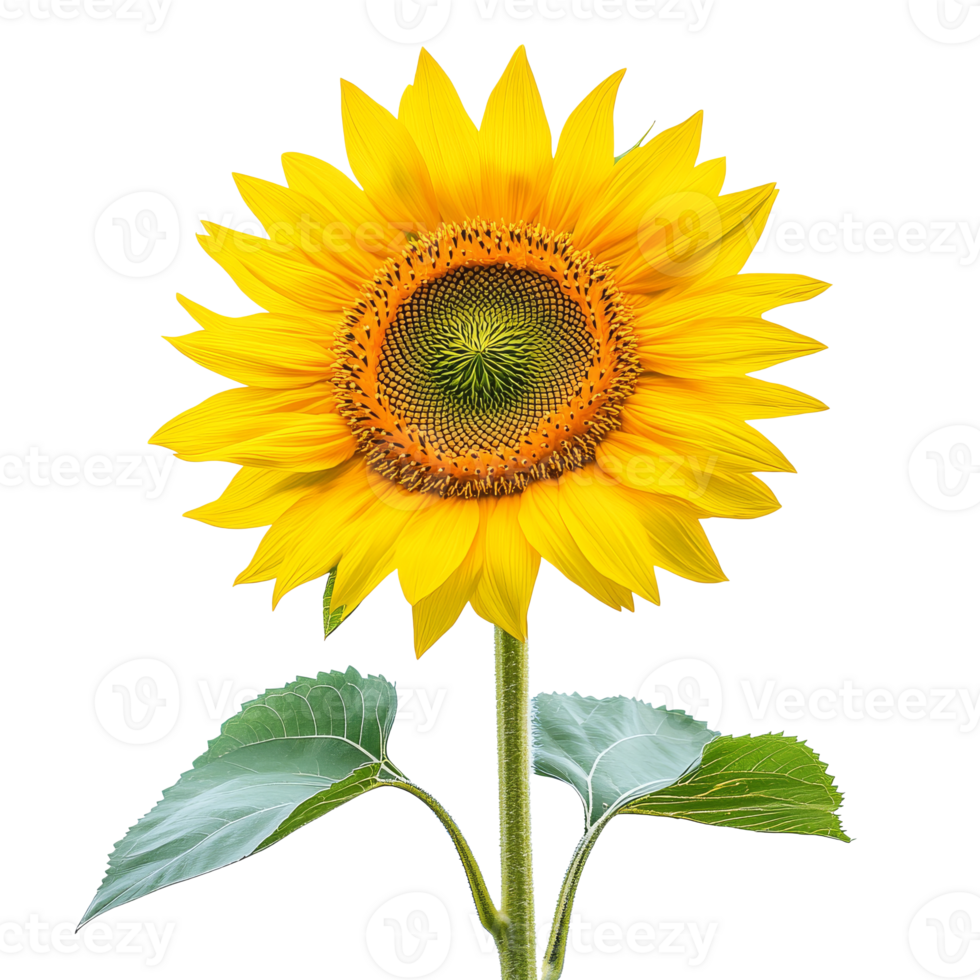 Bright sunflower stands tall under natural light png