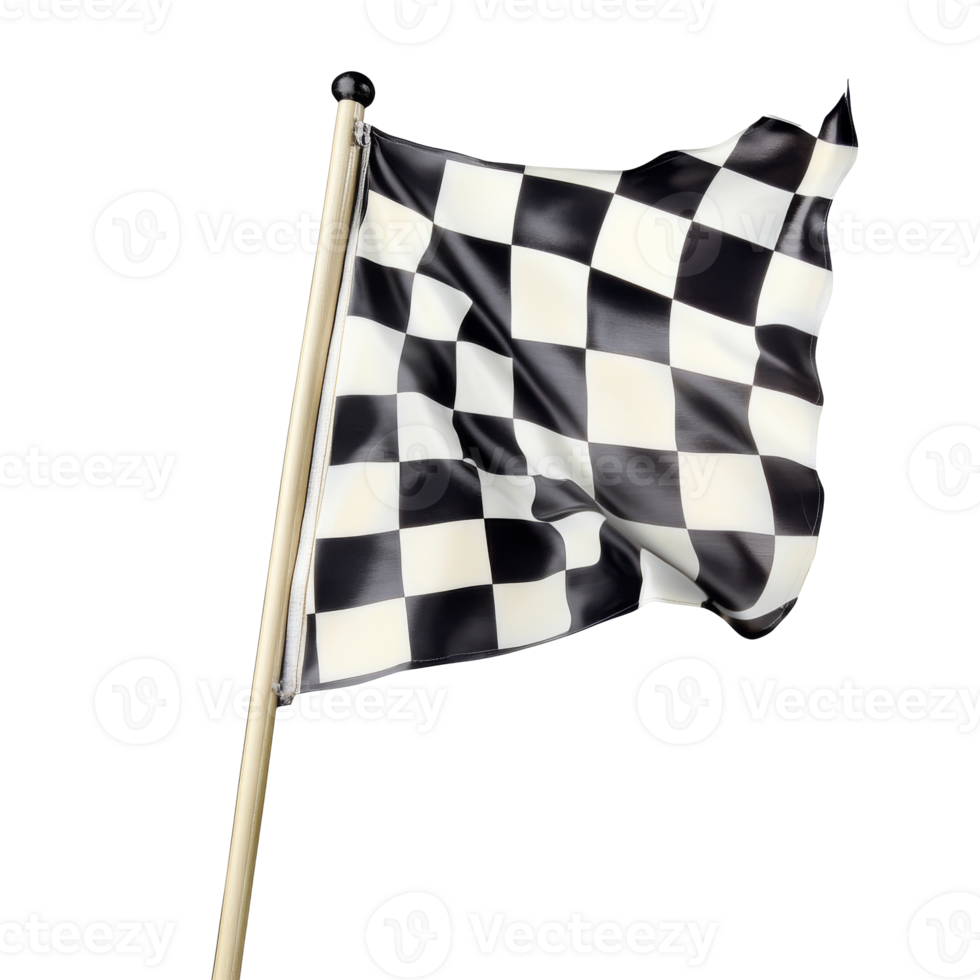 Checkered flag waving in a racing event on track png