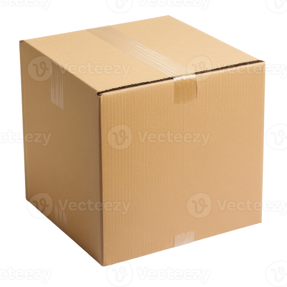 Brown cardboard box for safe shipping png