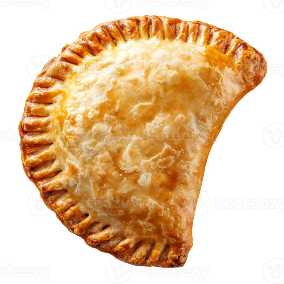 Flaky golden empanada with filling png
