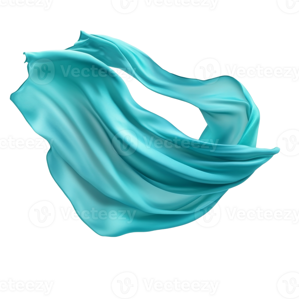 Turquoise fabric flows gracefully png
