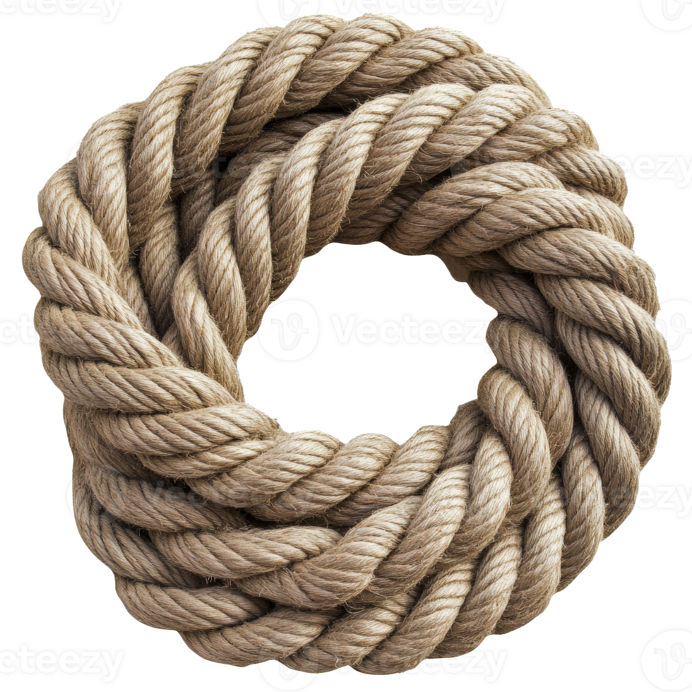 Coiled rope on white background at home png