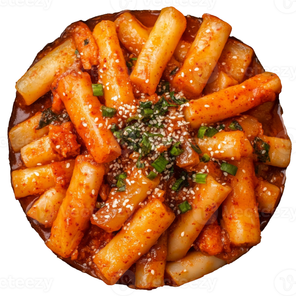 Korean rice cakes with veggies png