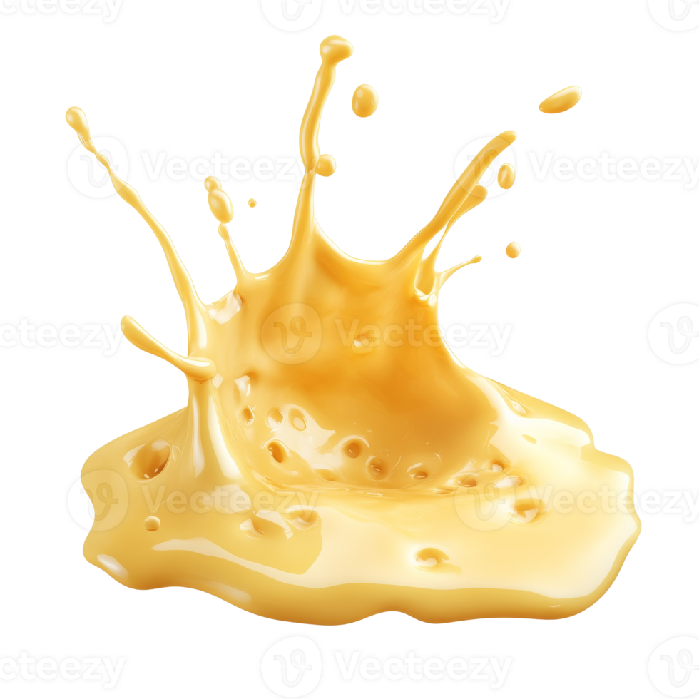 Golden liquid splash on a white background png