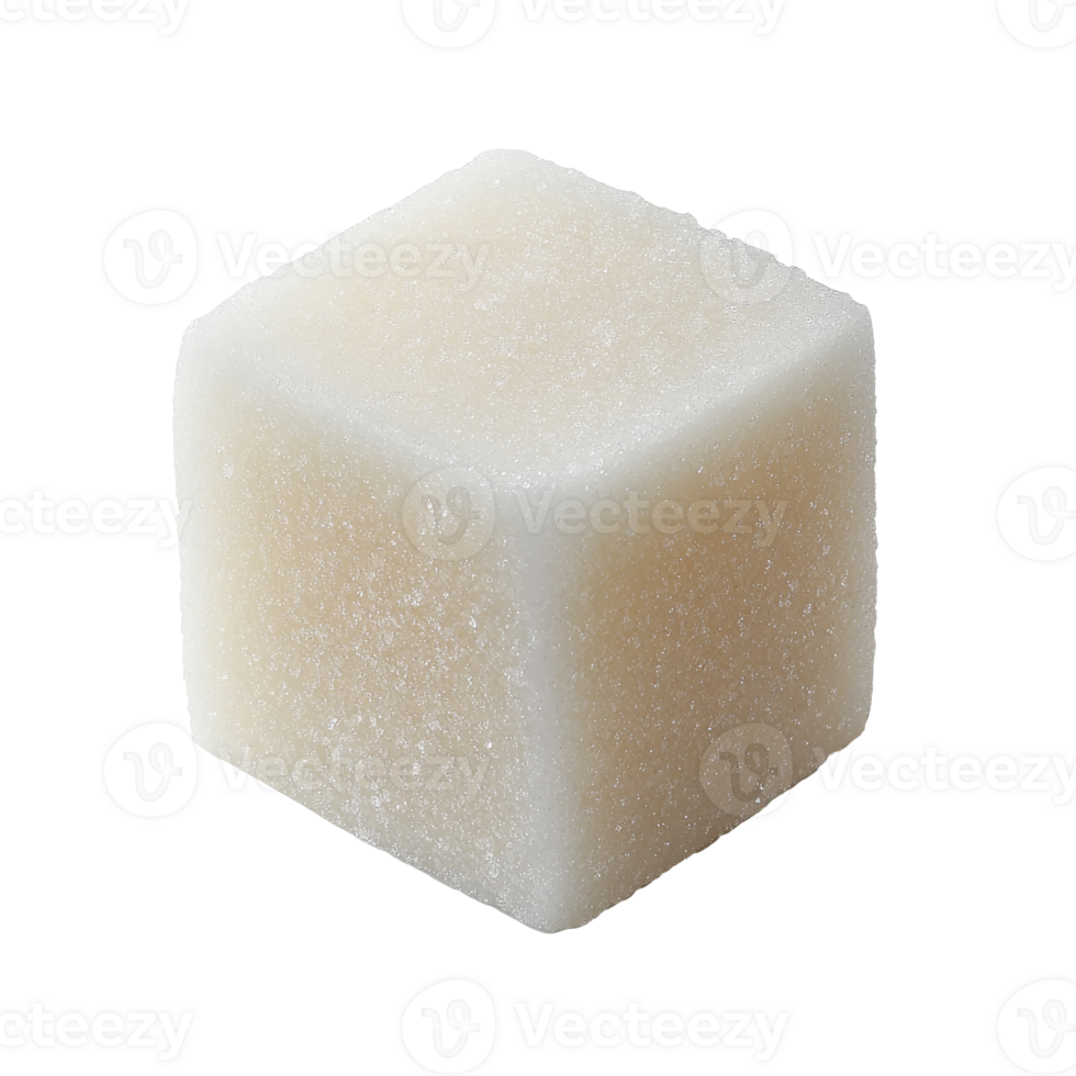 White sugar cube on a plain surface in daylight png
