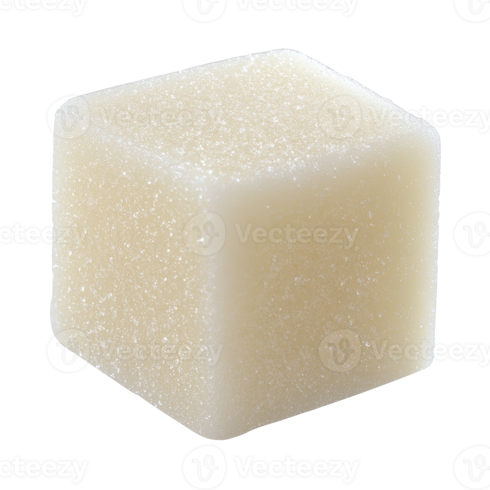 Natural sugar cube on a white background png