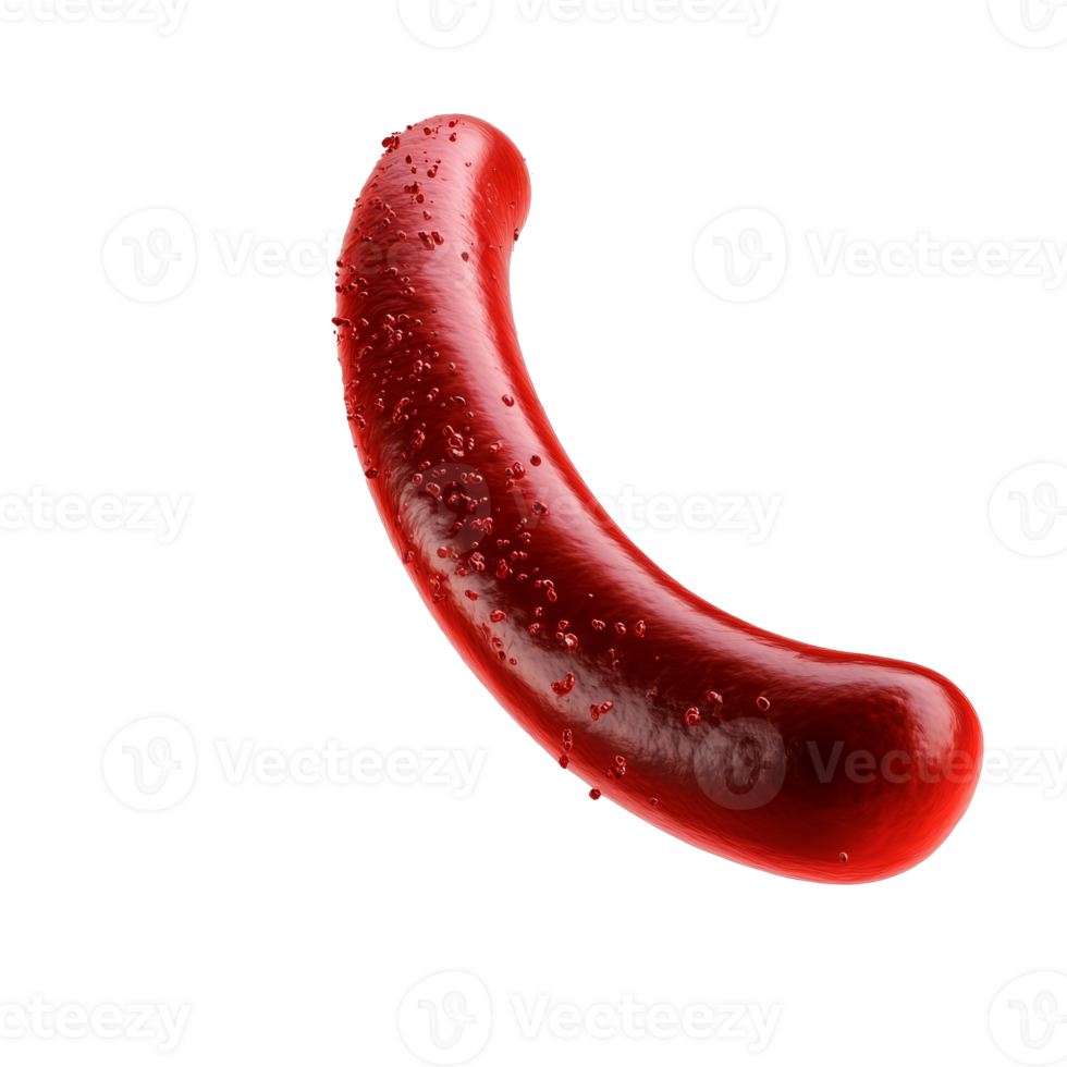 Bright red sausage with a shiny, smooth surface png