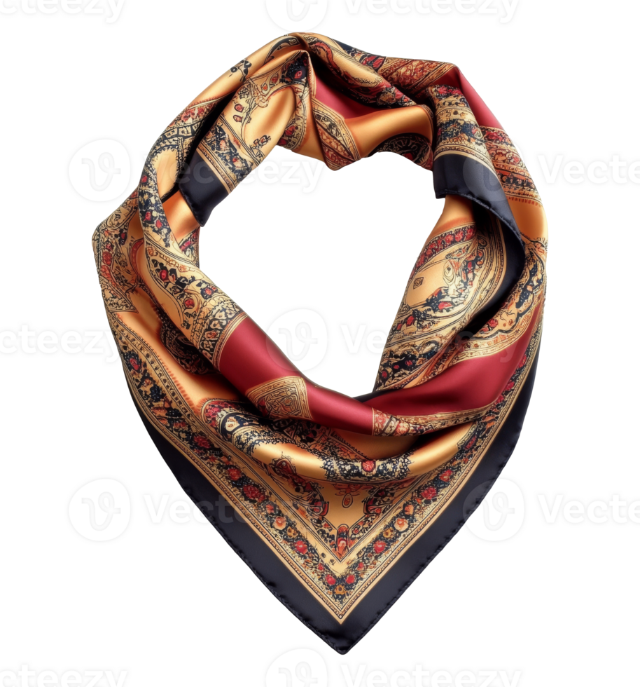 Intricate patterned silk scarf png