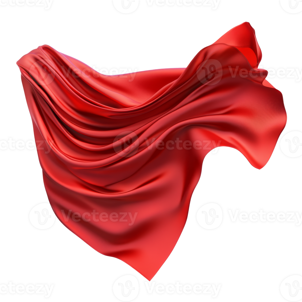 Graceful red fabric waving in the air png