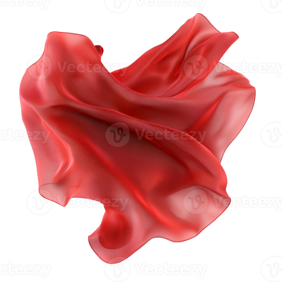 Flowing red fabric draped artistically on display png