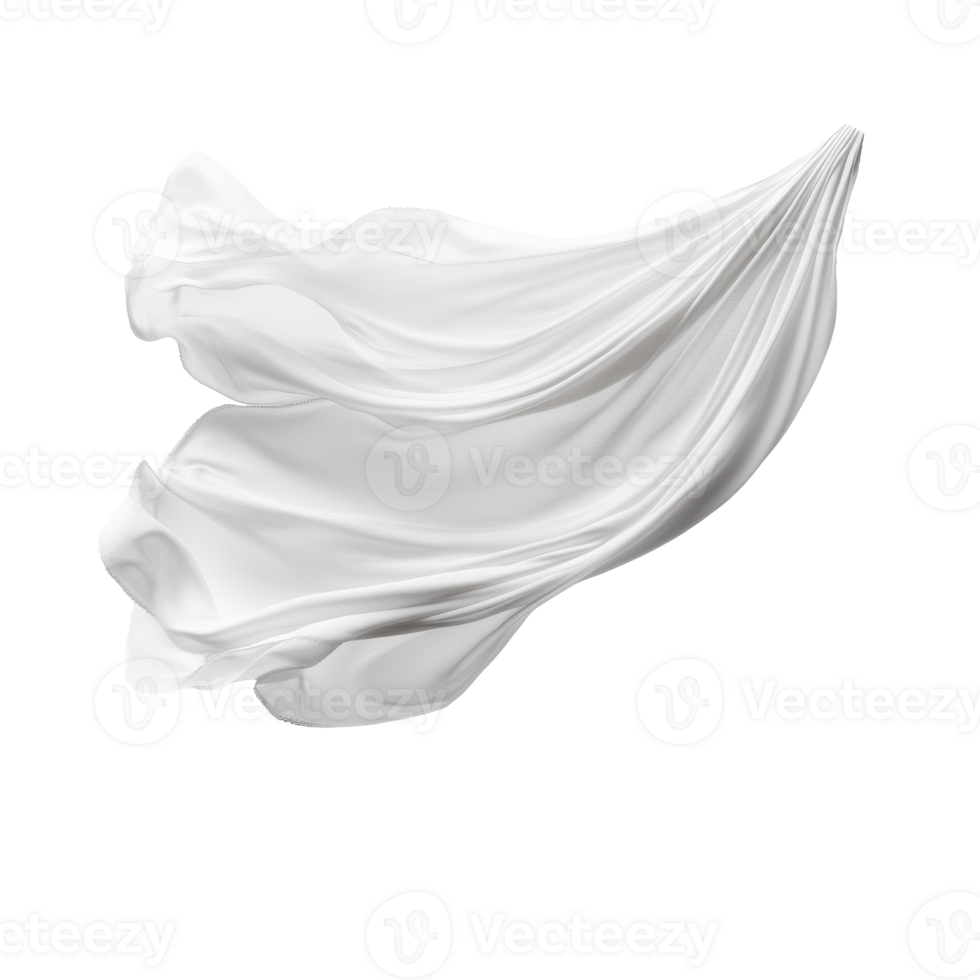 Flowing white fabric moving gracefully in the air png