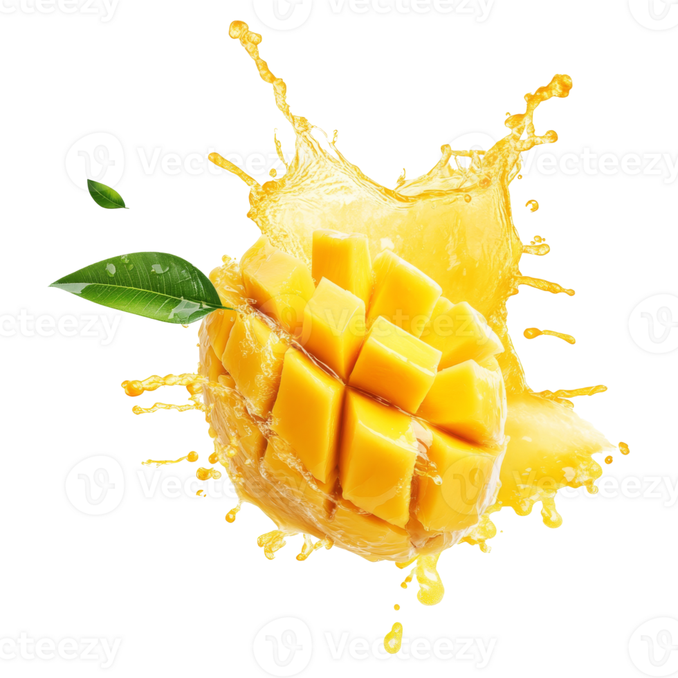 Juicy mango on white background png